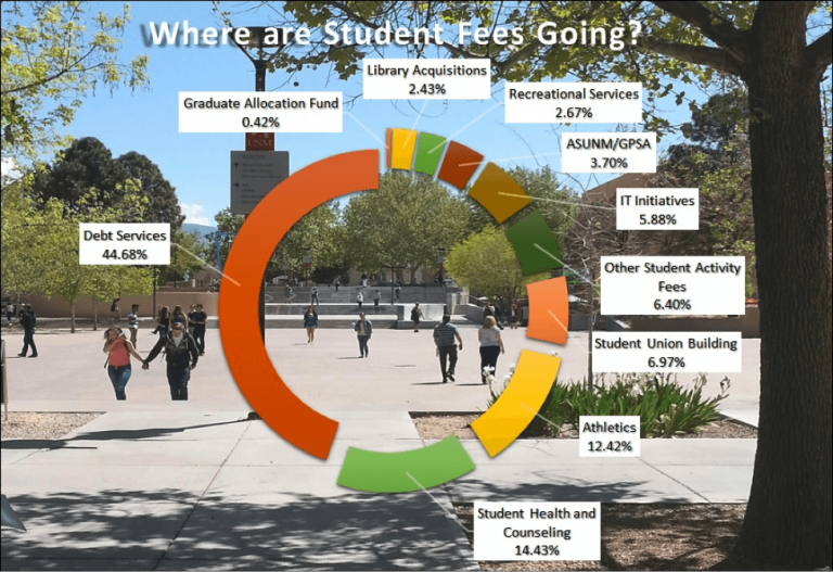 How are student fees distributed at UNM?
