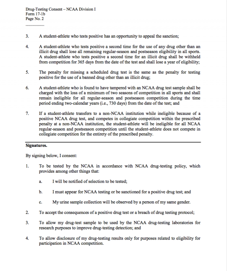 NCAA drug test 2 New Mexico News Port