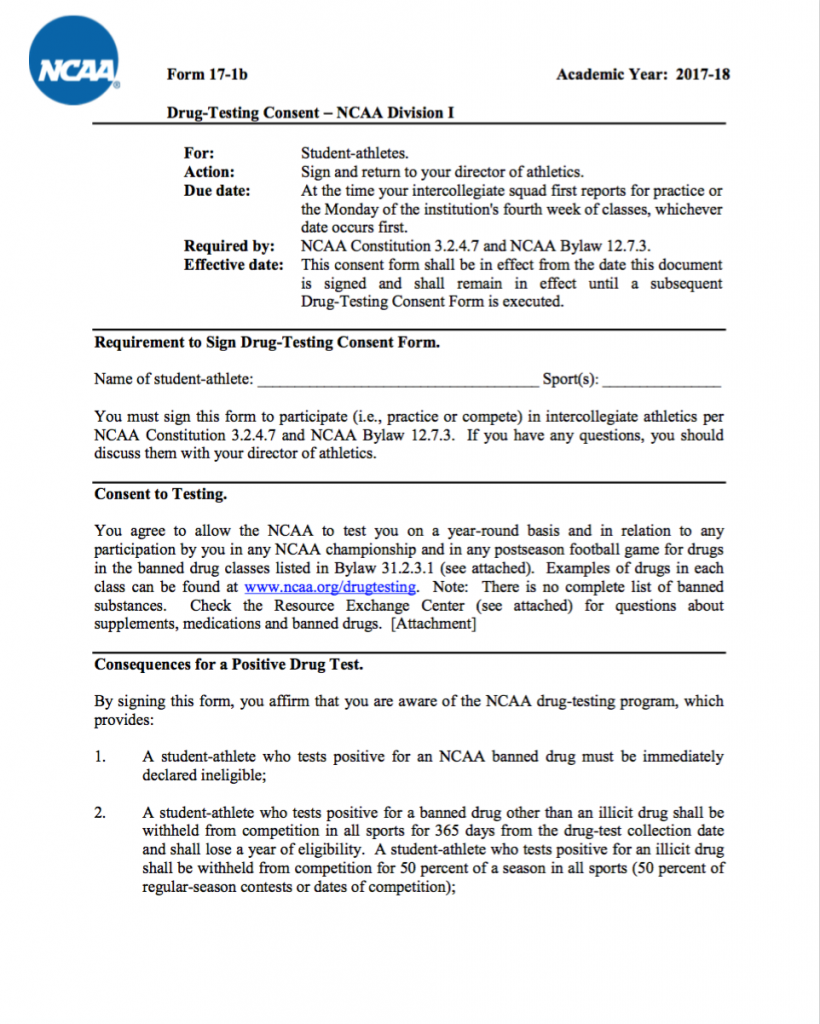 NCAA drug test New Mexico News Port