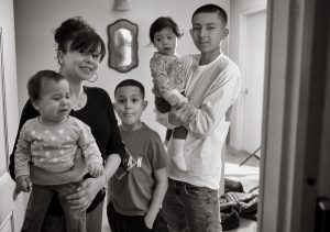 Frankie With Her Sons Joedamien,15, And Enrique, 9, And 1 Year Old Twins Adam And Dyna.