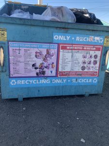 Recycle Dumpster Close Up