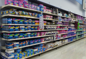 Feminine Hygiene Products In A Walmart