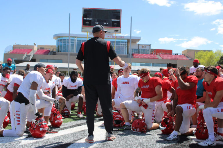 New Lobo Coach Mendenhall shows off at spring scrimmage