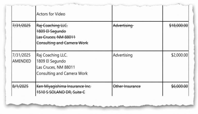 Over campaign contribution limits? Miyagishima just crossed them out